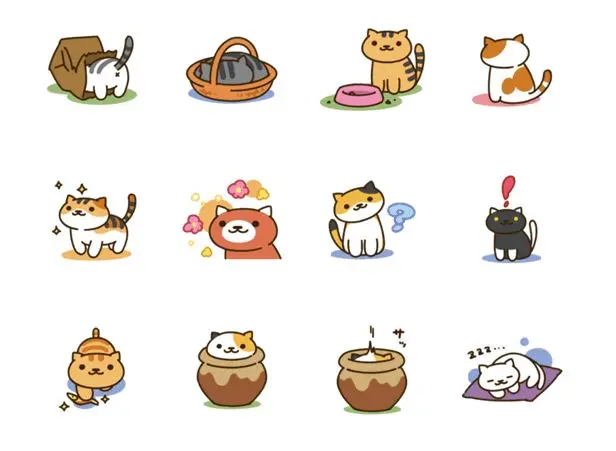 LINEスタンプ「ねこあつめ」／画像はLINE STOREから