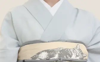 猫がくつろぐ着物帯に癒される… 『マイクラ』風ドット柄や基盤柄も