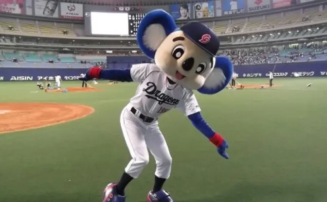 ネットで人気のドラゴンズマスコット「ドアラ」　トレーニング中に骨折