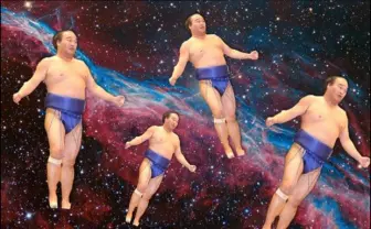 宇宙で相撲！  謎すぎる高見盛コラ画像がひそかな話題に