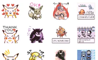 初代ポケモンがドット絵でスタンプ化！ 8bitサウンドでこりゃ　すごい！