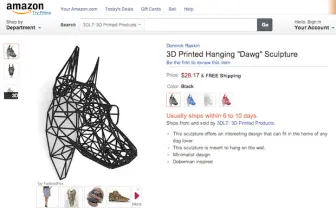 Amazonが3Dプリンターで制作されたプロダクトを販売開始!