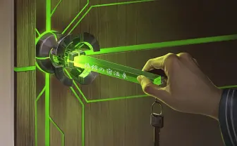 さあ異世界へ　サイバー感あふれる扉、思わぬ鍵の使い方にわくわくする