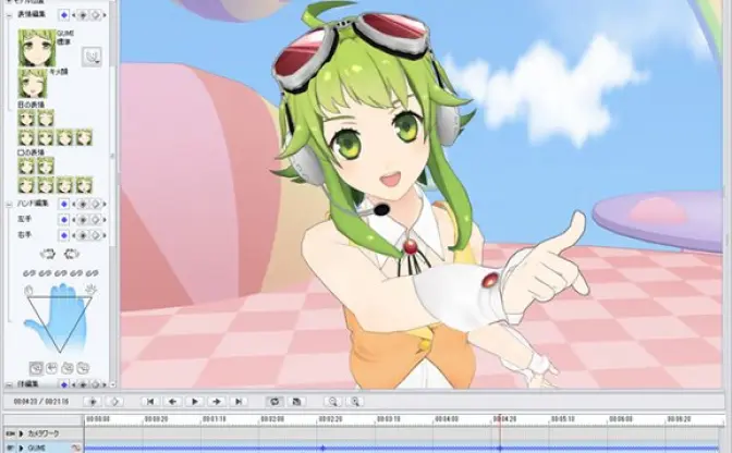 人気ボカロキャラ・GUMIの3Dアニメーションをドラッグ＆ドロップで制作