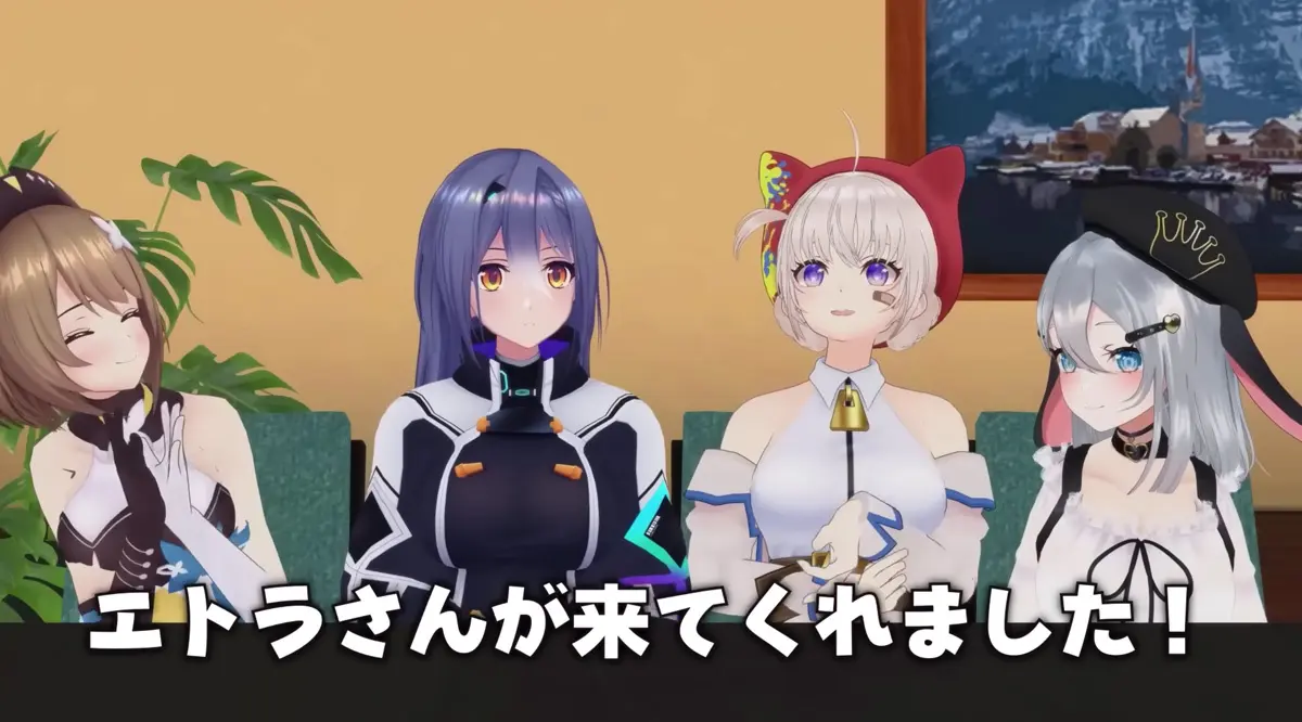 エトラさんのあおぎり高校加入を報告するメンバーたち