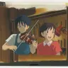 『耳をすませば』背景画およびセル画（1995年）／（C）1995 柊あおい／集英社・Studio Ghibli・NH