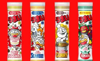 カップヌードルがうまい棒に　ファミマと日清ストアで限定無料配布