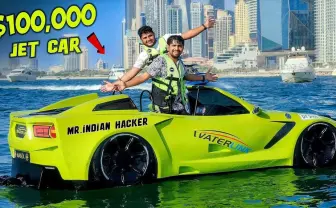 水上を走るスポーツカーがカッコイイ　インドの陽気なYouTuberがドバイで試乗