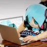 初音ミク　PCクッション 使用イメージ