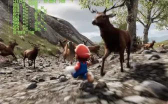 マリオが鹿と広大な草原を走り回る動画が、息を飲む美しさ…!