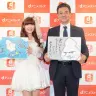 ｄアニメストア　新たなサービス展開に関する記者説明会の様子／左：黒崎真音　右：田中伸明
