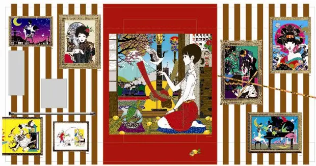 エレベーターが中村佑介のイラスト一色に！ ルミネ新宿名物のアートスポット