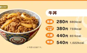 牛丼価格競争に動き！ 吉野家が増税のため300円に値上げ