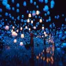 Forest of Resonating Lamps - One Stroke teamLab, 2016, Interactive Digital Installation, Murano Glass, LED, Endless
