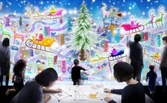 チームラボの最新作、クリスマスの街をお絵描きで再現
