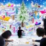 チームラボの最新作、クリスマスの街をお絵描きで再現