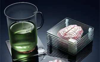 脳ドリンク、脳ライフ！ 脳みそ輪切りコースターがグロポップ