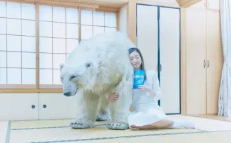 声優 南條愛乃がシロクマに癒される♡ HALLSがシロクマを無料宅配