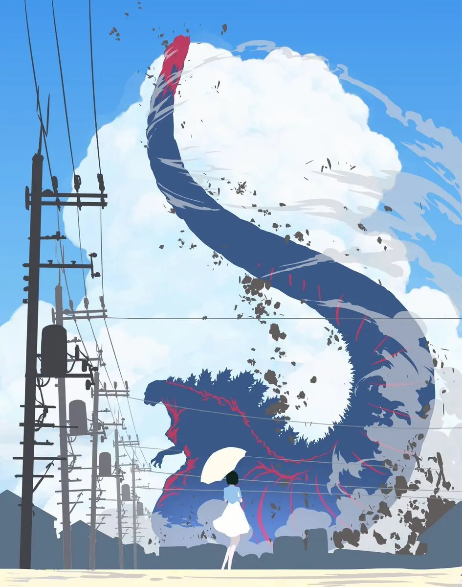 ゴジラが放つ史上最高レベルの「夏感」 ファンイラストが話題