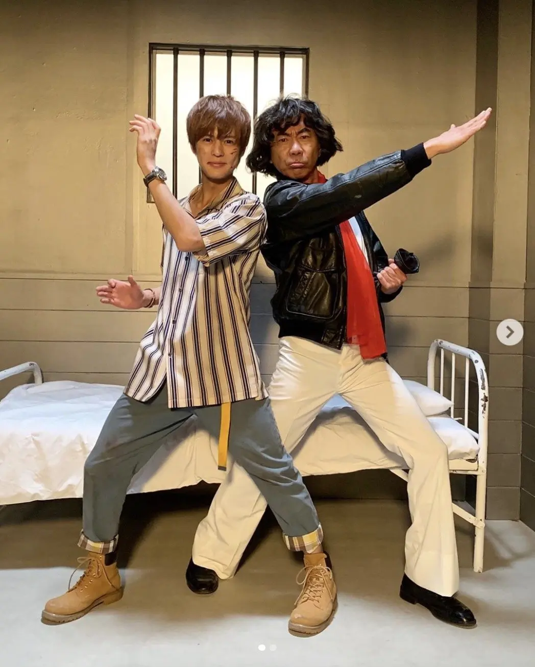 木梨憲武扮する「仮面ノリダー」 ジオウ役 奥野壮との2ショット公開