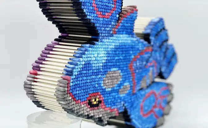 野生のカイオーガが現れた!? 綿棒でポケモンのドット絵を再現した職人のこだわり