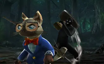 モンハンに『名探偵コナン』黒ずくめの犯人が参戦 アイルー、後ろ!