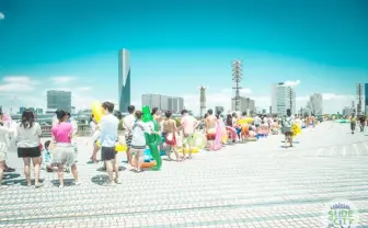 お台場ウォータースライダー再び! 究極のストリートパーティーが海の日に
