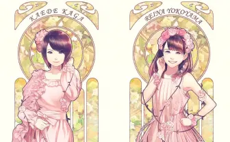 モーニング娘。をミュシャ風に書いたら？ ただでさえ美少女なのに…