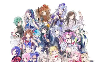 岸田メルが描く花譜、富士葵、月ノ美兎、ときのそら 「V-Carnival」出演者21組