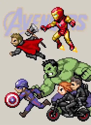 M.Nishimuraさんのアベンジャーズドットアニメ