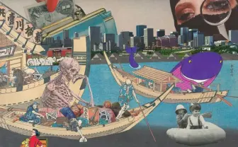 浮世絵にコラージュする「U奇YO絵」の魅力　岡本奇太郎が東京初個展