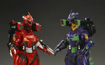 エヴァ×メカゴジラのフィギュア！ 重装備の初号機・2号機カラーがド迫力
