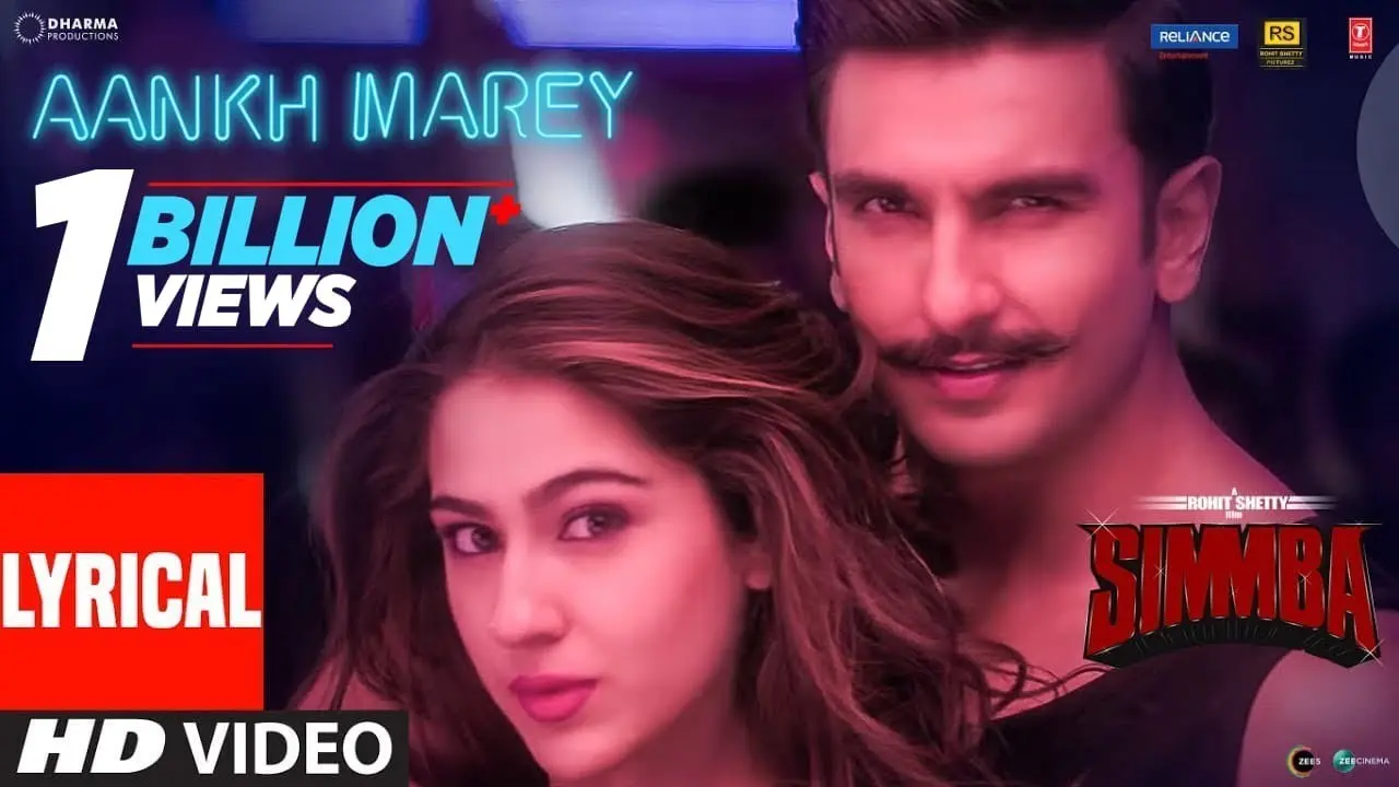 SIMMBA: Aankh Marey Lyrical | Ranveer Singh, Sara Ali Khan | Tanishk Bagchi, Mika Singh,Neha,Kumar S