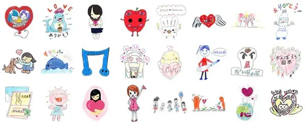 「3.11こどもスタンプ」 （C）LINE