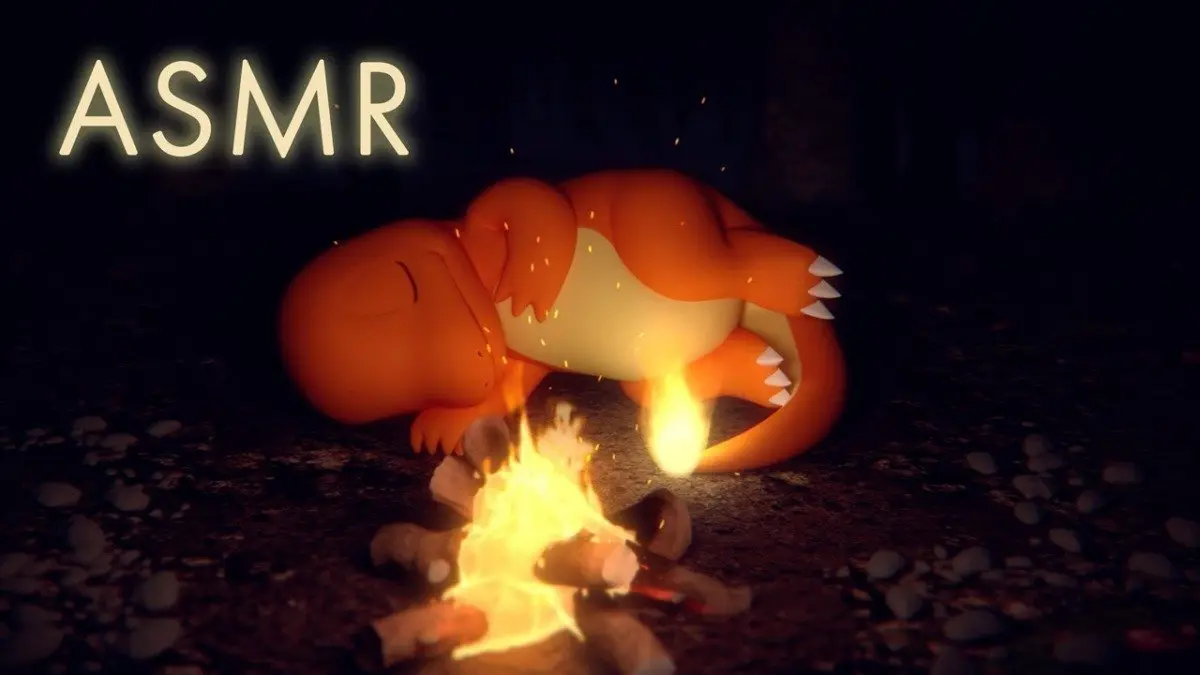 動画「【公式】ASMR・焚き火音 - ヒトカゲといっしょ Charmander's Fireside Slumber」