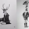 左「鹿女子（Deer girl）」、右「麒麟女子（Giraffe girl）」／画像は全て制作人･釜　匠のワクワク日記より