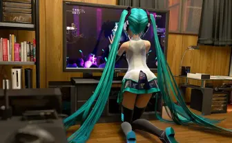 ミクさんなぜそこに…! 自分の「Mステ」登場シーンに夢中のCG画像が可愛い