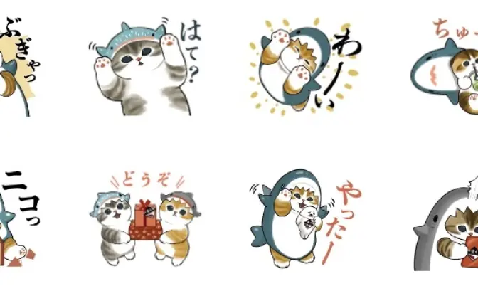 まんまる猫が愛くるしい「サメにゃん」LINEスタンプで癒やされよ