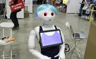 【超会議2015】ペッパイちゃん緊急参戦！ ロボットおっ○いをもんできた
