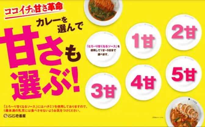 ココイチの甘さ革命！ カレーの甘さが5段階選べるシステム導入