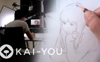 窪之内英策 × 駅すぱあと アニメ『サヨとコウの出発』 イラスト制作&撮影風景