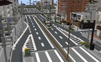 マイクラで再現された大阪の郊外　ブロックとは思えない街並みが超リアル