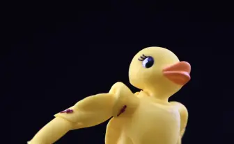 浴槽のくつろぎグッズが合体! 超マッチョな「むきむきアヒルマン」に