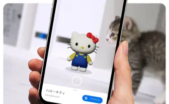 サンリオキャラがGoogle検索でAR表示　でっかいキティさんが現れたぞ