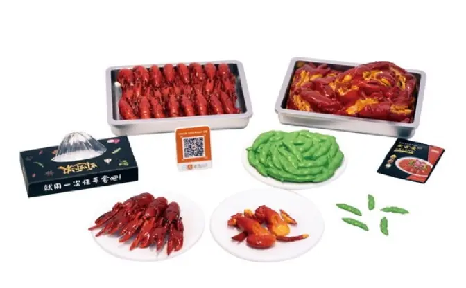 中国の夏の風物詩「ザリガニ料理」がフィギュアに　フルコース揃えたい