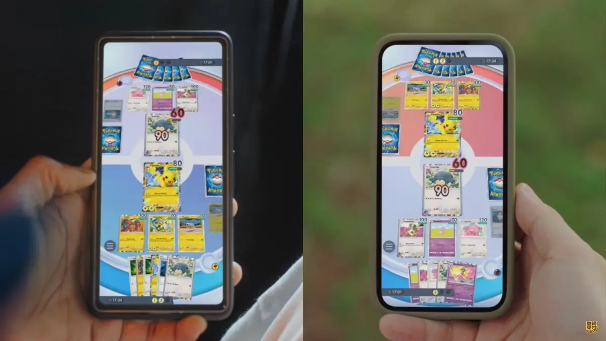 『Pokémon Trading Card Game Pocket』の対戦画面／画像はコンセプト映像から