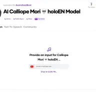 AI Calliope Mori holoEN Model／画像は「Voicify.Ai」のスクリーンショット