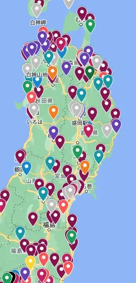 「ホロライブ聖地パーフェクトマップ」東北