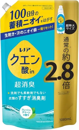 レノア 液体 クエン酸in 超消臭 すすぎ消臭剤 フレッシュグリーン／画像はAmazonより