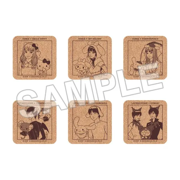 伊藤潤二×サンリオキャラクターズ コルクコースター（全6種） まねっこ
